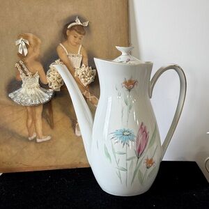 Vintage 1960 Bavaria Floral Wildflower Porcelain Coffee/Tea Pot